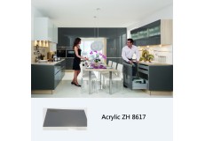 New model high gloss acrylic modular kitchen cabinet ZH8617 (silver grey)