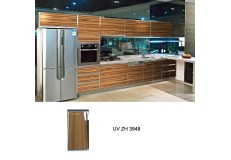 Pakistan high gloss uv wood grain kitchen cabinet ZH3948