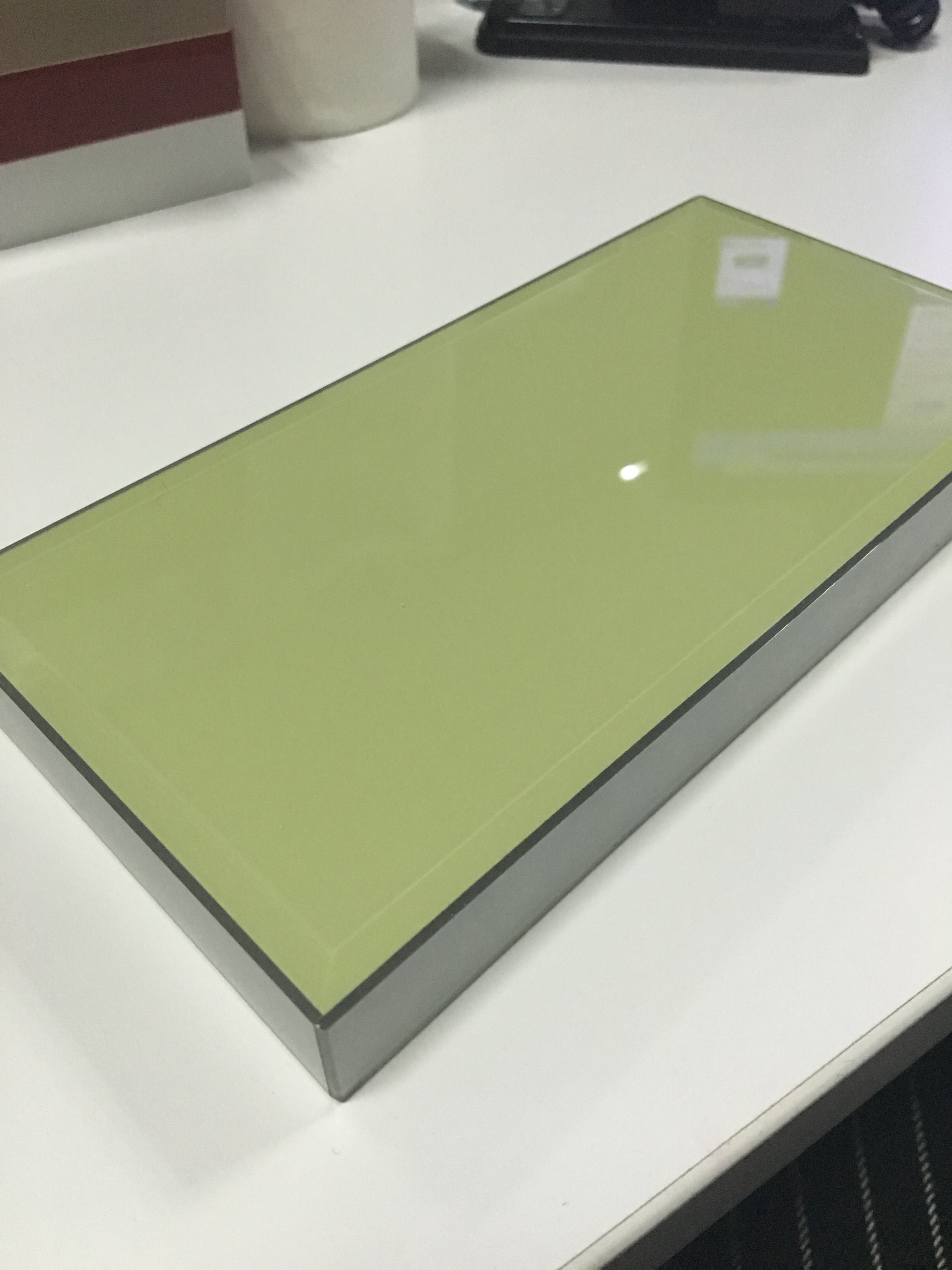 green acrylic mitre end laminated acrylic kitchen cabient ZH1603