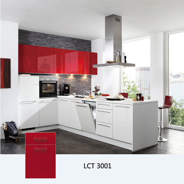 PETG finish high gloss LCT kitchen cabinet LCT3001