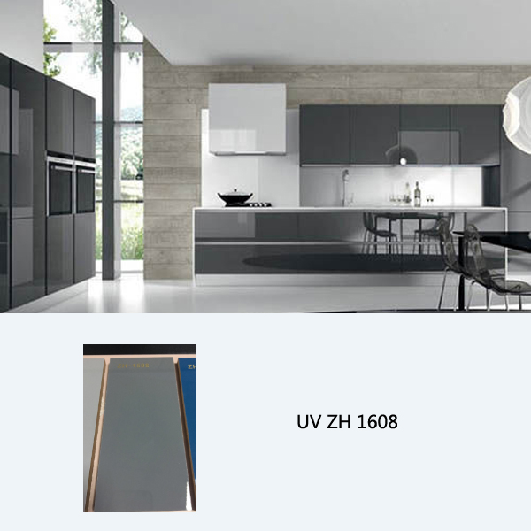 High gloss UV coated kitchen cabinet ZH1508 cadetblue