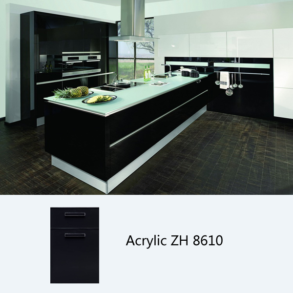 high gloss black acrylic kitchen cabinet ZH8610