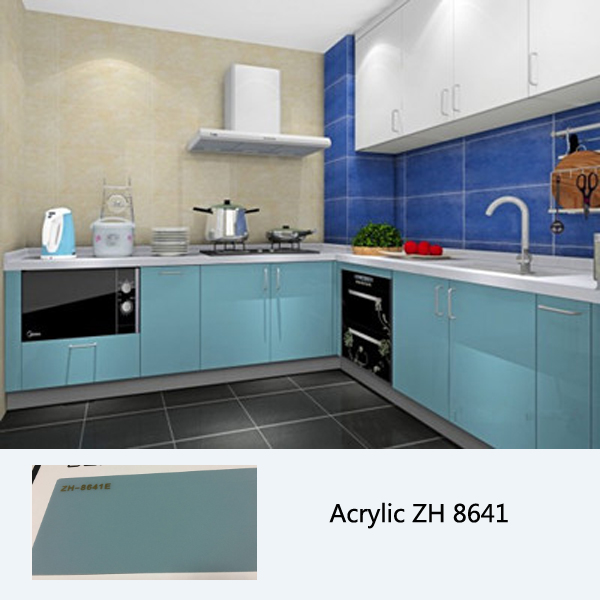 Kitchen modern furniture acrylic high gloss kitchen cabinet ZH8641