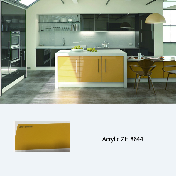 Kitchen modern furniture high gloss acrylic ready made kitchen cabinet ZH8644