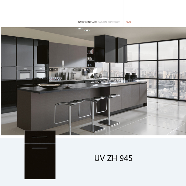 Modern uv high gloss custom wooden kitchen cabinet ZH945