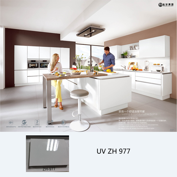 Wholesale high gloss UV custom kitchen cabinet ZH977 (white)