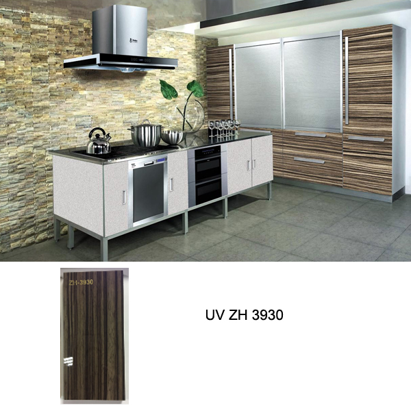 Australia standard UV high gloss woode grain kitchen cabinet ZH3925  high gloss uv coated kitchen cabinet zh3930