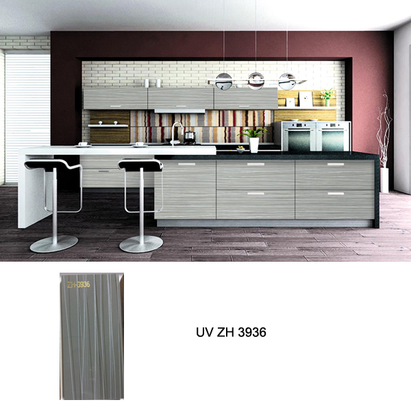 Australia standard glossy wood grain kitchen cabinet ZH3936