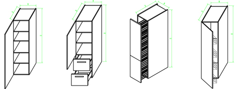 kitchen full height tall cabinet