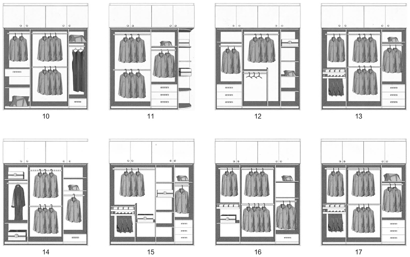 modern wardrobe cabinet inside structure design