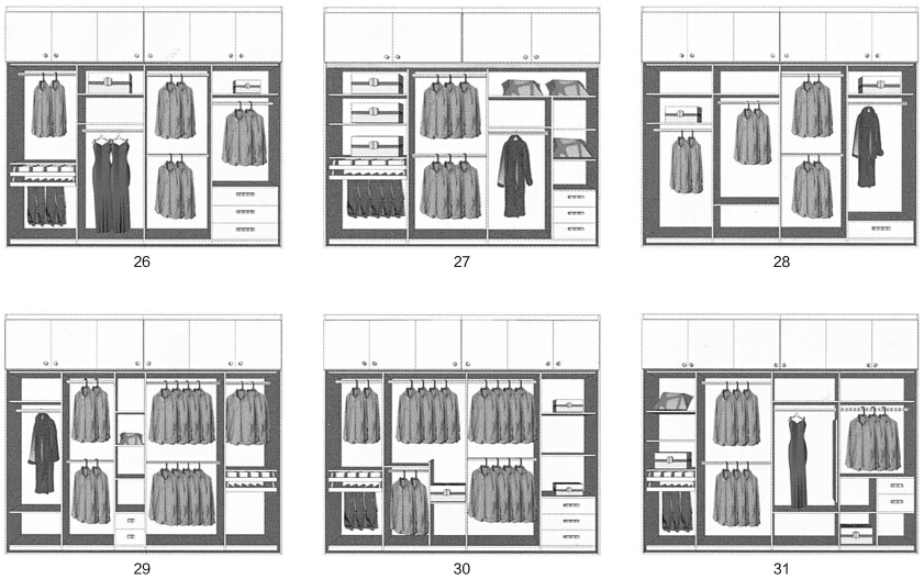 modern wardrobe cabinet inside structure design